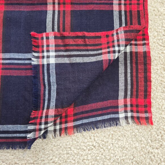 NWT Mii Lightweight 100% Wool Plaid Wrap Scarf Shawl - Picture 4 of 12